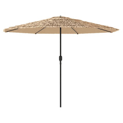 vidaXL Garden Parasol with Steel Pole Brown 388x388x248 cm 5
