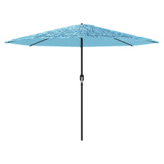 vidaXL Garden Parasol with Steel Pole Blue 388x388x248 cm 3