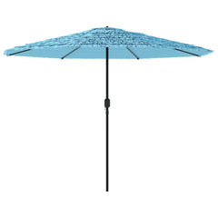 vidaXL Garden Parasol with Steel Pole Blue 388x388x248 cm 5