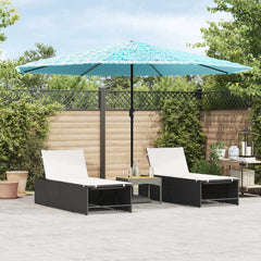 vidaXL Garden Parasol with Steel Pole Blue 388x388x248 cm 1
