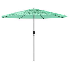 vidaXL Garden Parasol with Steel Pole Green 388x388x248 cm 5