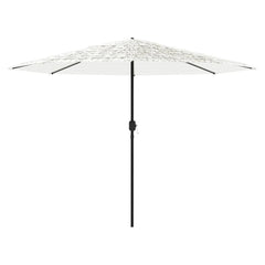 vidaXL Garden Parasol with Steel Pole White 388x388x248 cm 4