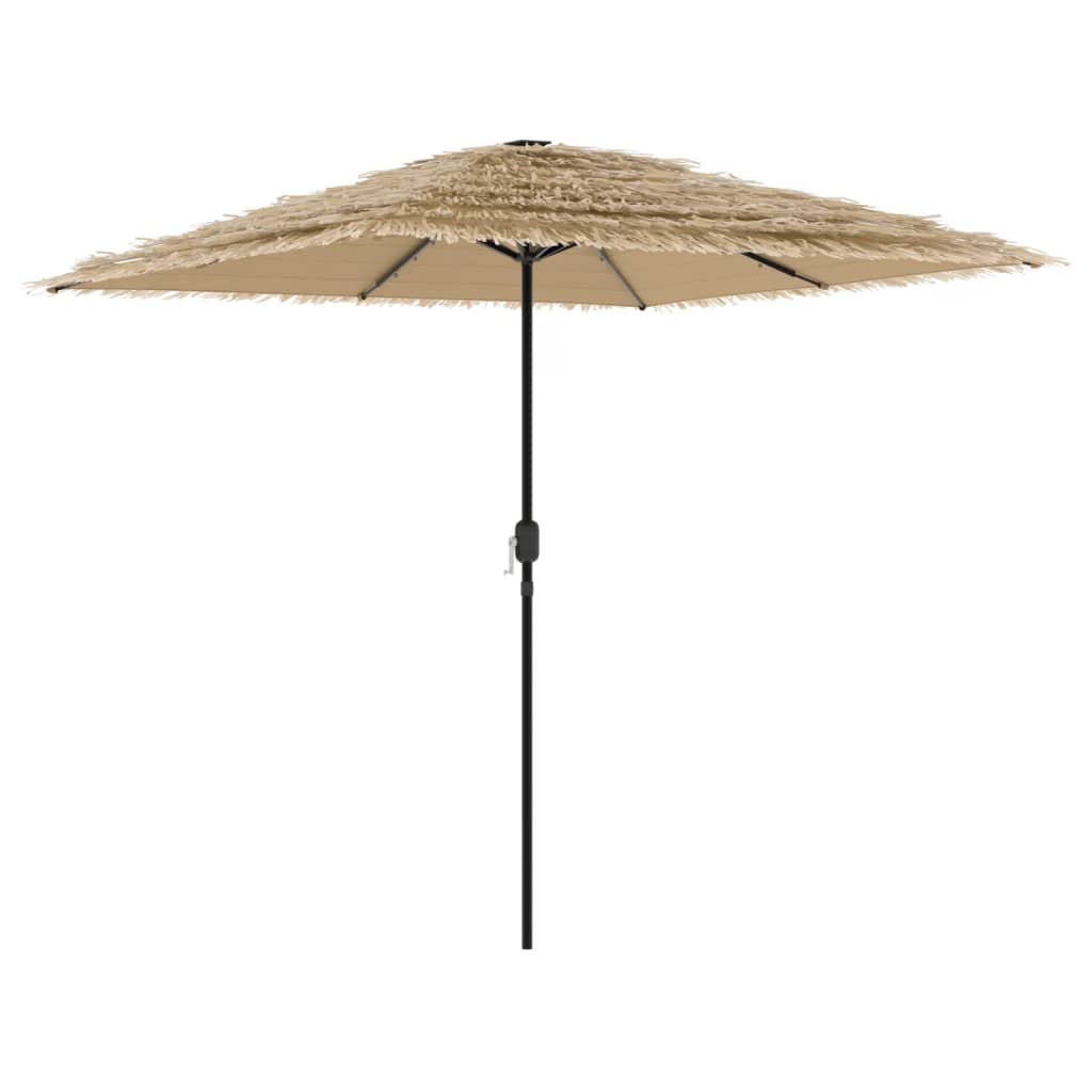 vidaXL Garden Parasol with LEDs and Steel Pole Brown 248x248x248 cm 2
