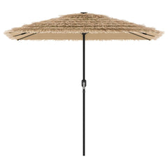 vidaXL Garden Parasol with LEDs and Steel Pole Brown 248x248x248 cm 4