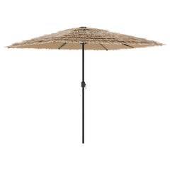 vidaXL Garden Parasol with LEDs and Steel Pole Brown 248x248x248 cm 5