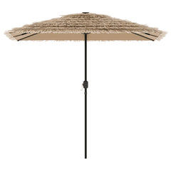 vidaXL Garden Parasol with LEDs and Steel Pole Brown 248x248x248 cm 6