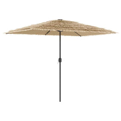 vidaXL Garden Parasol with LEDs and Steel Pole Brown 300x200x250 cm 2