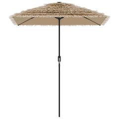 vidaXL Garden Parasol with LEDs and Steel Pole Brown 300x200x250 cm 5