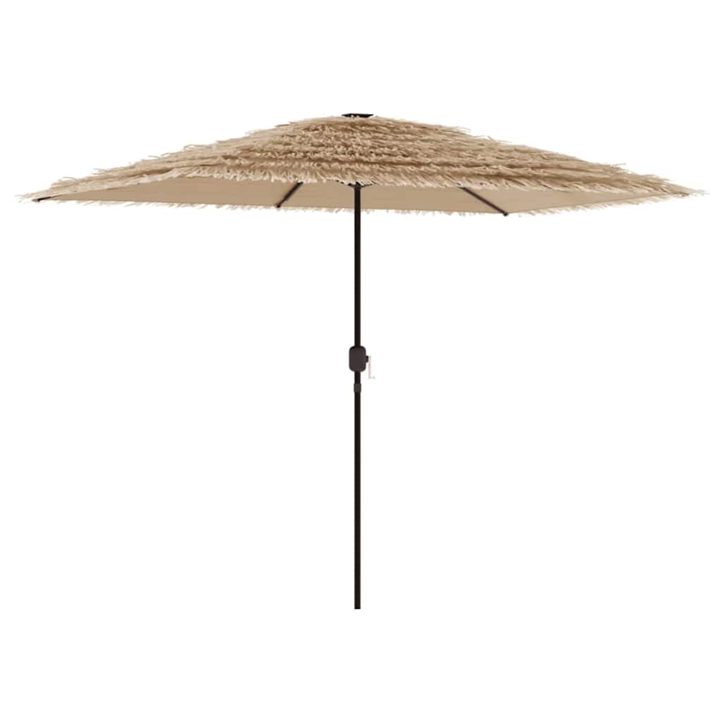 vidaXL Garden Parasol with LEDs and Steel Pole Brown 300x200x250 cm 6