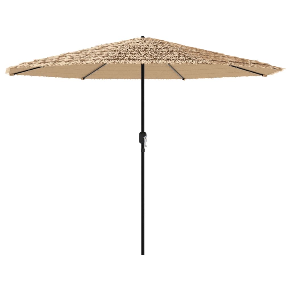 vidaXL Garden Parasol with LEDs and Steel Pole Brown 324x324x247 cm 2