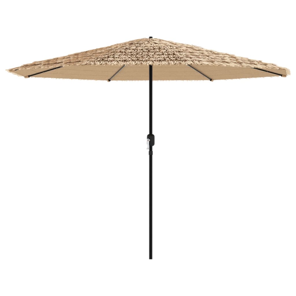 vidaXL Garden Parasol with LEDs and Steel Pole Brown 324x324x247 cm 4