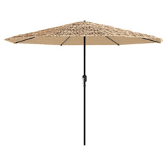 vidaXL Garden Parasol with LEDs and Steel Pole Brown 324x324x247 cm 4