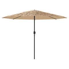 vidaXL Garden Parasol with LEDs and Steel Pole Brown 324x324x247 cm 5