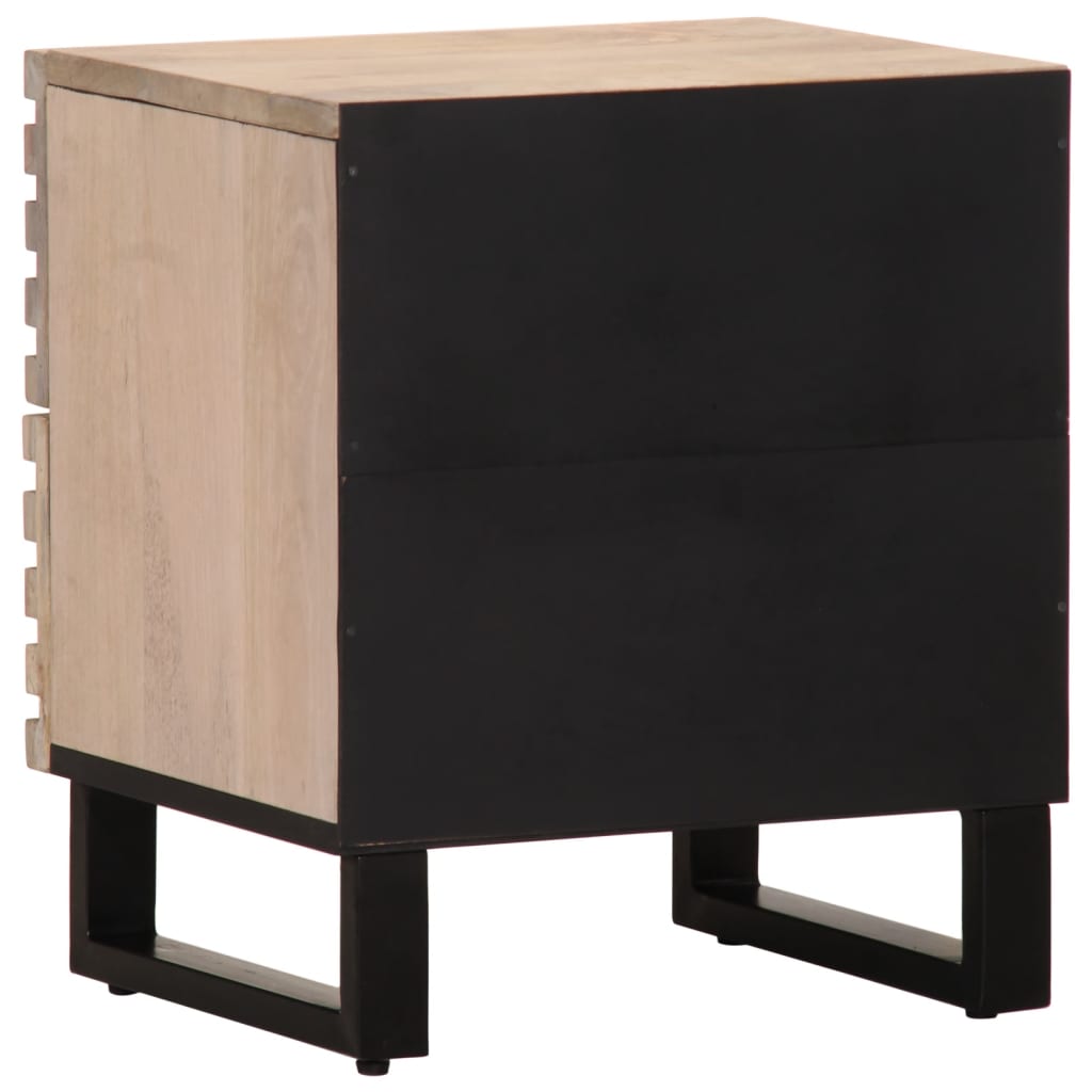 vidaXL Bedside Cabinet 40x34x46 cm Solid Wood Bleached Mango 5