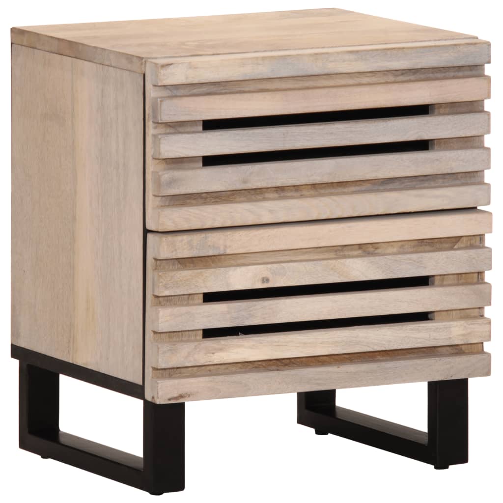 vidaXL Bedside Cabinets 2 pcs 40x34x46 cm Solid Wood Bleached Mango 2