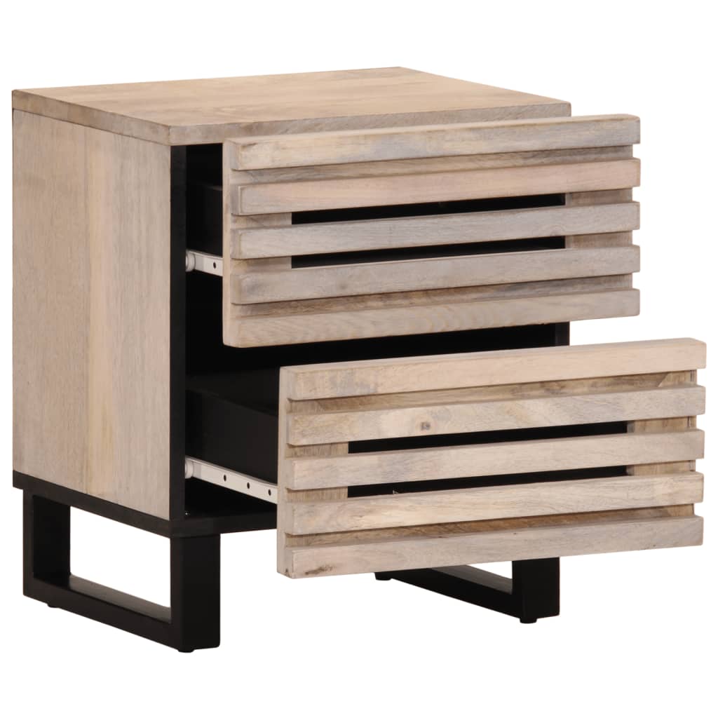 vidaXL Bedside Cabinets 2 pcs 40x34x46 cm Solid Wood Bleached Mango 3