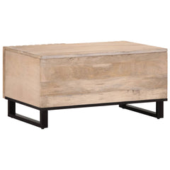 vidaXL Coffee Table White 80x51x40 cm Solid Wood Mango 3