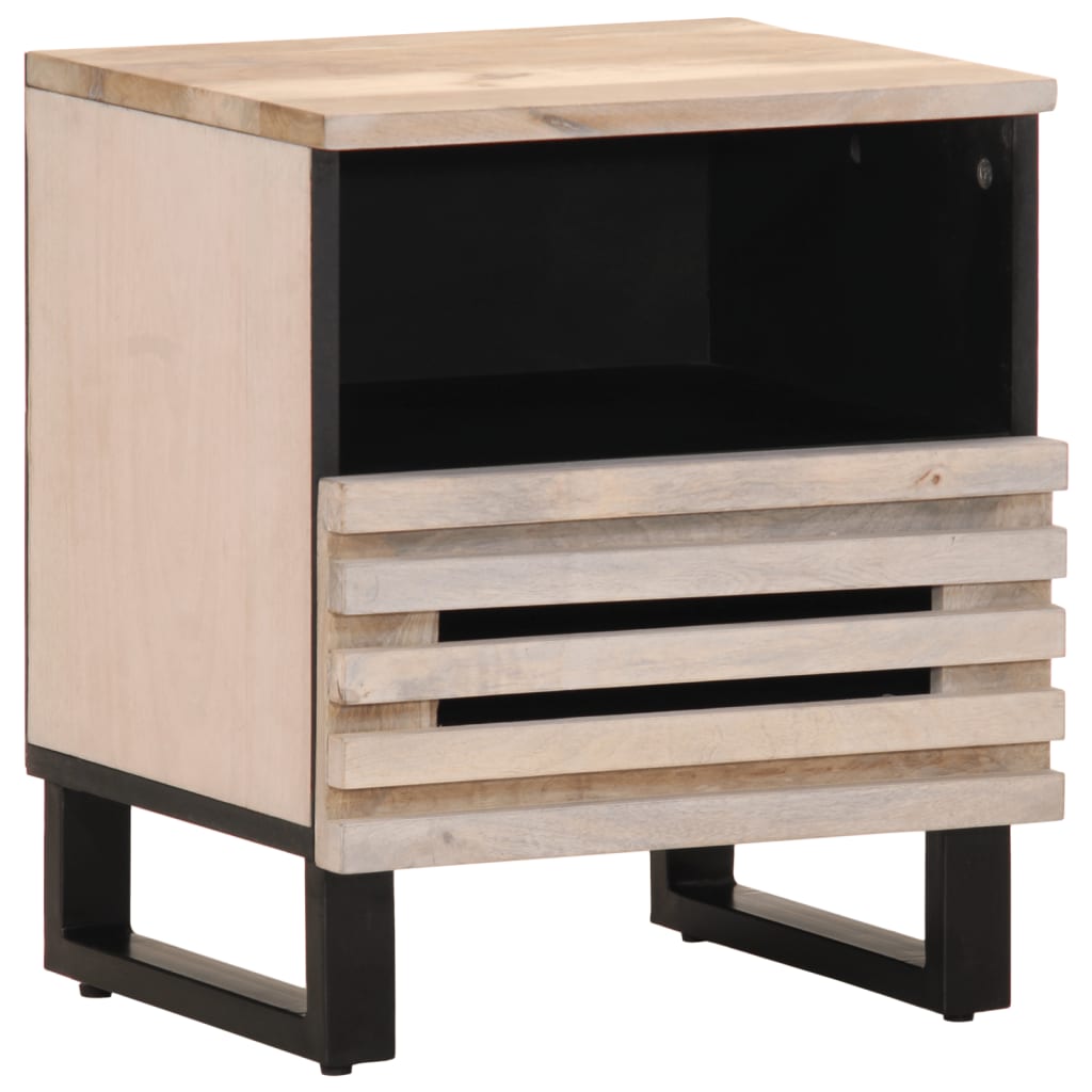vidaXL Bedside Cabinet 40x33x46 cm Solid Wood Bleached Mango 1
