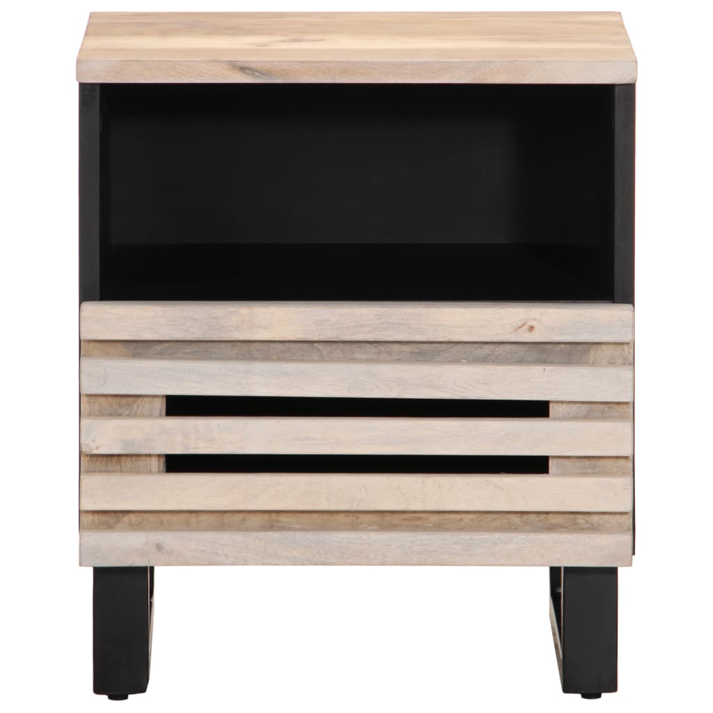 vidaXL Bedside Cabinet 40x33x46 cm Solid Wood Bleached Mango 3