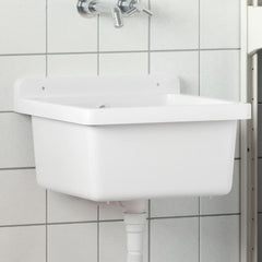 Sink Washbasin for Wall Mounting Resin White 40 cm 40 cm