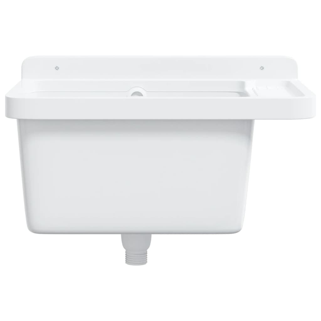 Sink Washbasin for Wall Mounting Resin White 50 cm 35 cm
