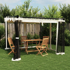 Gazebo Walls Steel Cream 3 x 3 m with mesh