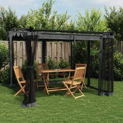 Gazebo Walls Steel Anthracite 3 x 3 m with mesh