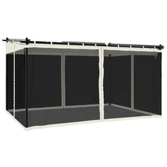 Gazebo Walls Steel Cream 4 x 3 m with mesh