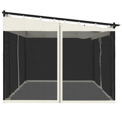 Gazebo Walls Steel Cream 4 x 3 m with mesh