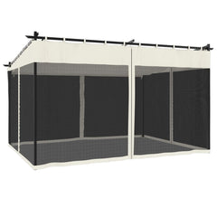 Gazebo Walls Steel Cream 4 x 3 m with mesh