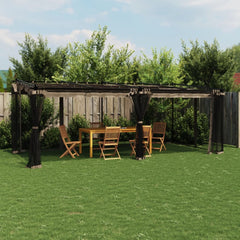 Gazebo Walls Steel Taupe 6 x 3 m with mesh