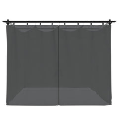 Gazebo with Curtains Steel Anthracite 3 x 3 m