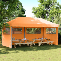 Foldable Party Tent Pop-Up No with 3 Sidewalls Orange