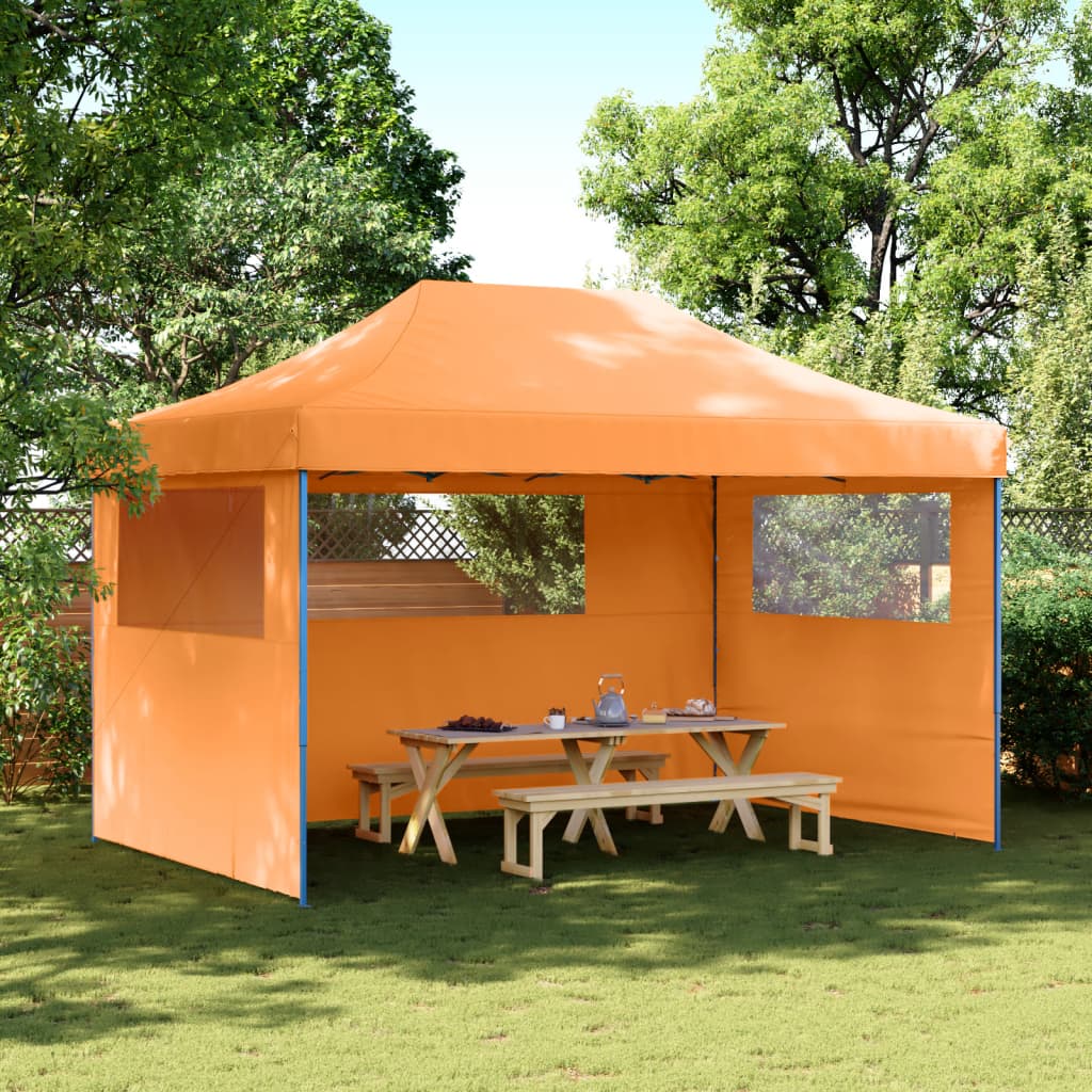 Foldable Party Tent Pop-Up No with 3 Sidewalls Orange