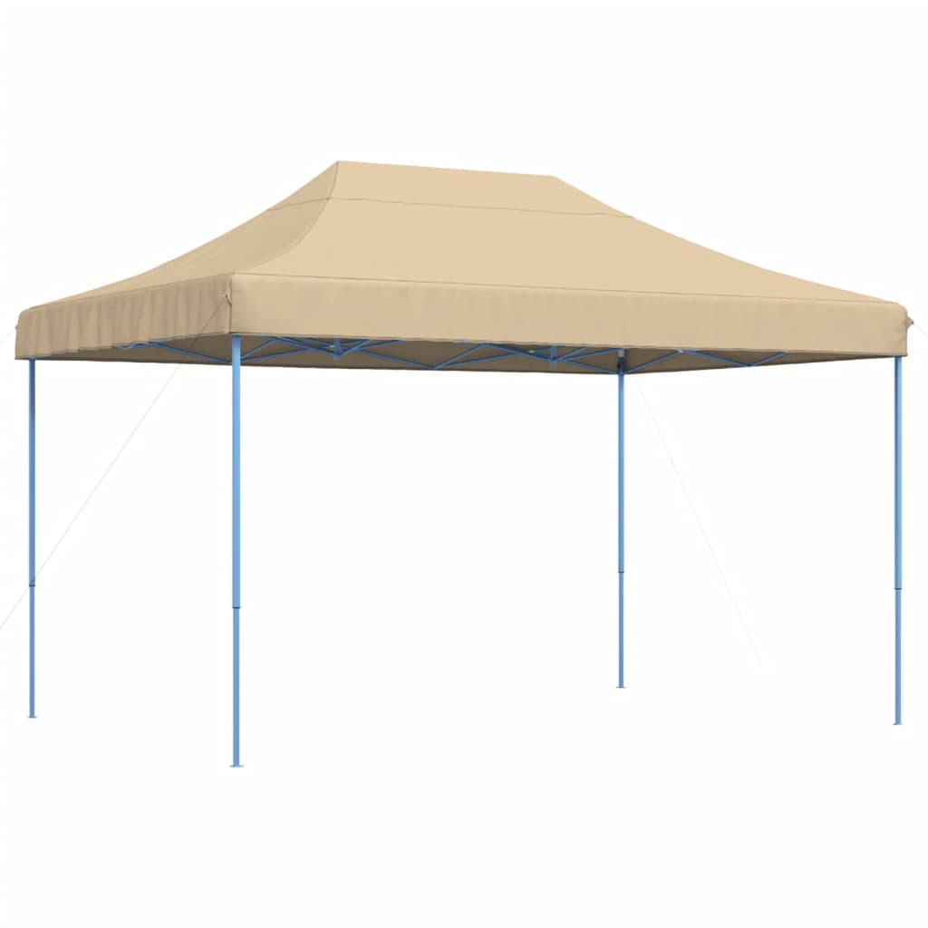 Foldable Party Tent Pop-Up 410x279x315 cm No without Sidewall Beige