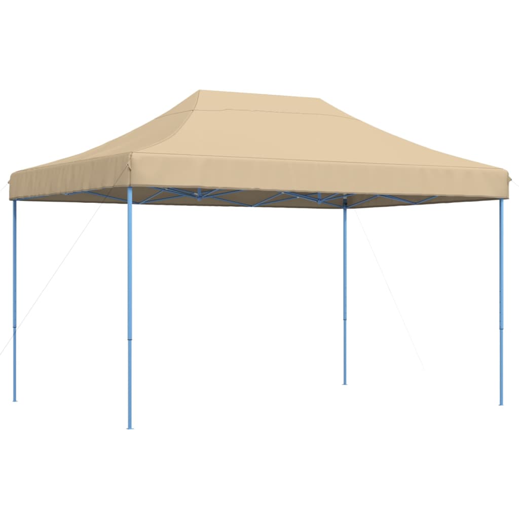 Foldable Party Tent Pop-Up 410x279x315 cm No without Sidewall Beige