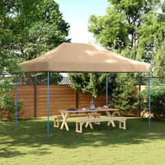 Foldable Party Tent Pop-Up 410x279x315 cm No without Sidewall Beige