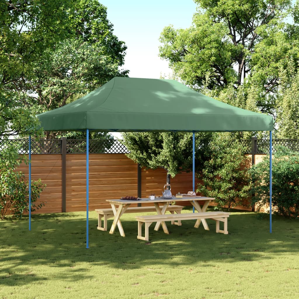 Foldable Party Tent Pop-Up 410x279x315 cm No without Sidewall Green