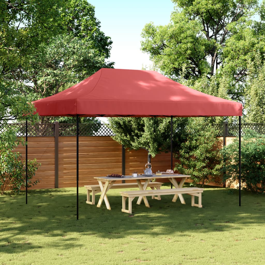 Foldable Party Tent Pop-Up 410x279x315 cm No without Sidewall Burgundy