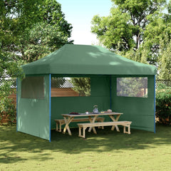 Foldable Party Tent Pop-Up No with 3 Sidewalls Green