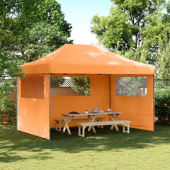 Foldable Party Tent Pop-Up No with 3 Sidewalls Orange