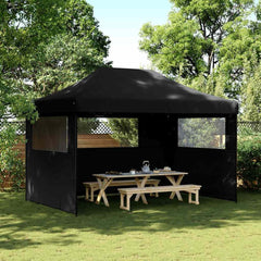 Foldable Party Tent Pop-Up No with 3 Sidewalls Black