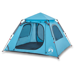 vidaXL Camping Tent Dome 4-Person Blue Quick Release 2