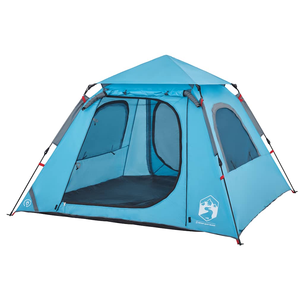 vidaXL Camping Tent Dome 4-Person Blue Quick Release 4