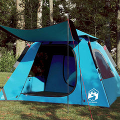 vidaXL Camping Tent Dome 4-Person Blue Quick Release 1