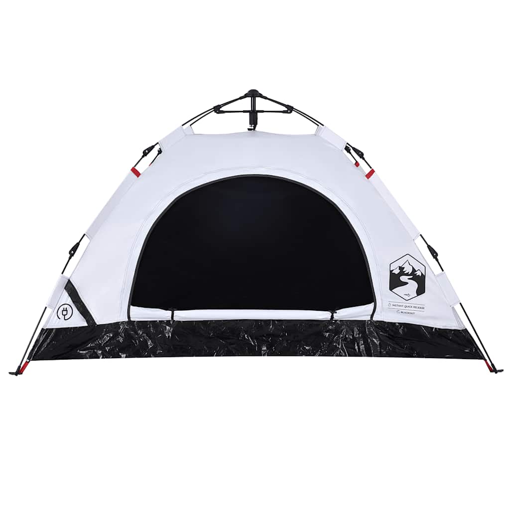 vidaXL Camping Tent 2-Person White Blackout Fabric Quick Release 6