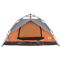 vidaXL Camping Tent Dome 2-Person Grey and Orange Quick Release 6