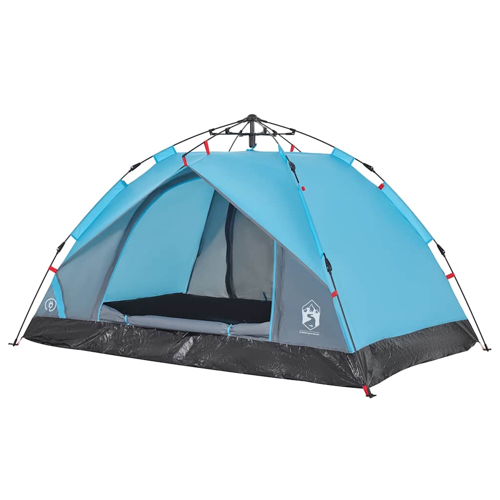 vidaXL Camping Tent Dome 3-Person Blue Quick Release 4