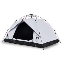 vidaXL Camping Tent Dome 3-Person White Blackout Fabric Quick Release 2