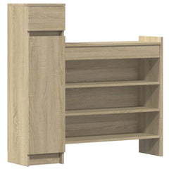 vidaXL Shoe Cabinet Sonoma Oak 100.5x28x100 cm Engineered Wood 2